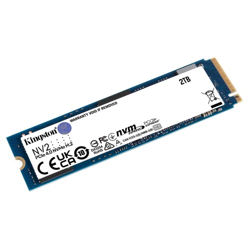Unidad de Estado Sólido Kingston NV2 de 2 TB, M2 2280, NVMe PCIe Gen 4X4, 3500/2800 MB/s.