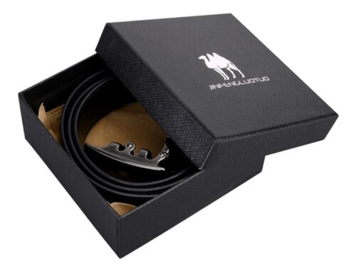 Cinturon De Piel Genuino Con Hebilla Automatica Ajustable Black Talla:125