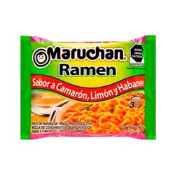 Sopa Maruchan Ramen Camarón, Limón y Habanero 85 gramos 24 piezas