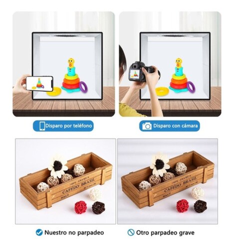 Caja De Luz Para Fotografía Plegable De 25cm 12x3 negro