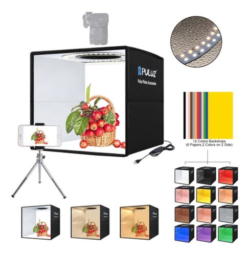 Caja De Luz Para Fotografía Plegable De 25cm 12x3 negro