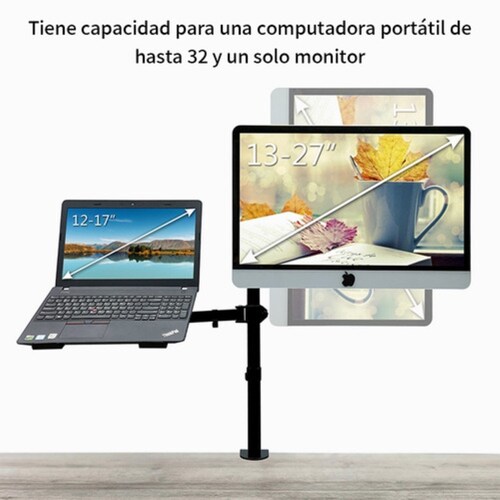 Soporte De Monitor Dual Para Monitor Y Portátil negro