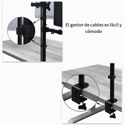 Soporte De Monitor Dual Para Monitor Y Portátil negro