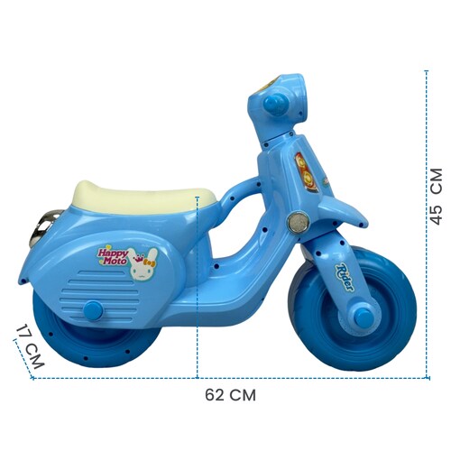 Montable para Niños Moto Correpasillos, largo 62 cm  - Azul.