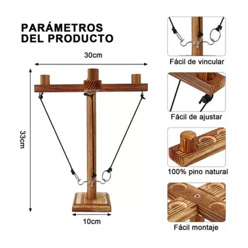 Juegos De Lanzamiento De Gancho Y Anillo Para Bar Y Fiesta 4 marron