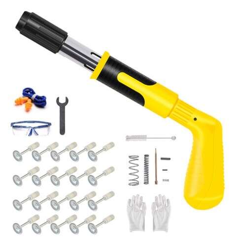 Pistola De Fijación De Pared De Clavos C/20 Clavos Portátil aMARILLO