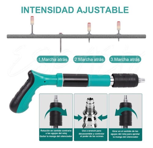 Pistola De Fijación De Pared De Clavos C/50 Clavos Portátil AZUL