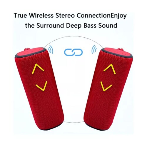 Bocina Bluetooth Portátil Altavoz Recargables Rojo