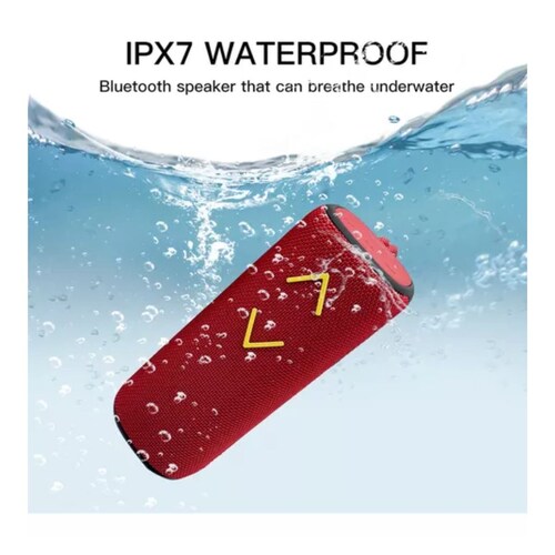 Bocina Bluetooth Portátil Altavoz Recargables Rojo