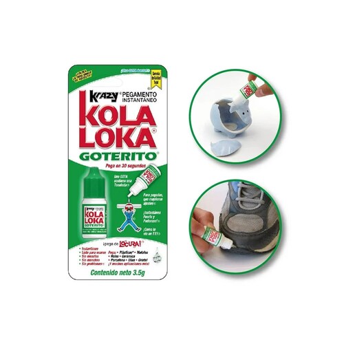 Pegamento Kola Loka Paquete con 3 Goteritos de 3.5 gramos c/u