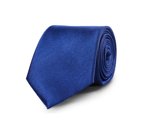 Set Juego de Corbata de Seda Azul Liso y Estuche Corbatero de Viaje en Vinipiel