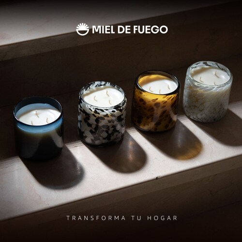 Vela Aromatica de Cera de Soya 100% Artesanal  - Miel de Fuego - Aroma Flor de Cactus y Jade .