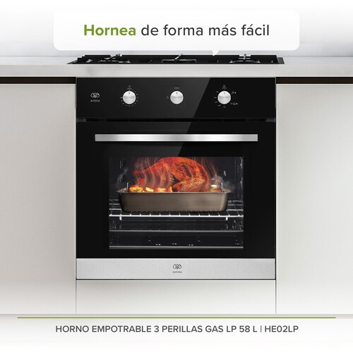 Horno Empotrable 58 Litros Gas LP Avera HE02LP