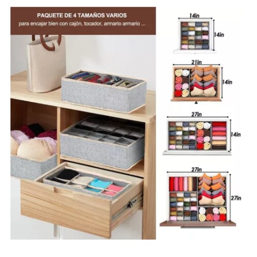 Organizadores Plegables De Ropa Interior Para Cajones.