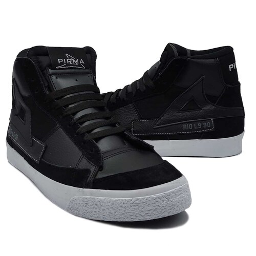 Tenis Pirma 6031 Negro Blanco Hombre Casuales Bota Sneakers Retro Piel.