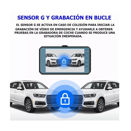Grabadora De Conducción 2 Cámaras Y Pantalla Táctil 1080p Hd