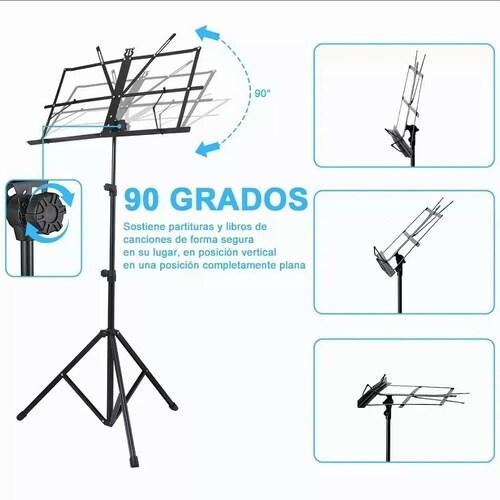 Atril Para Partituraspráctico Ajustable Plegable Portátil