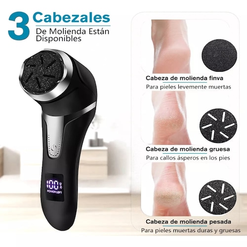 Removedor De Callos Eléctrico Para Pies Con Vacío Negro.