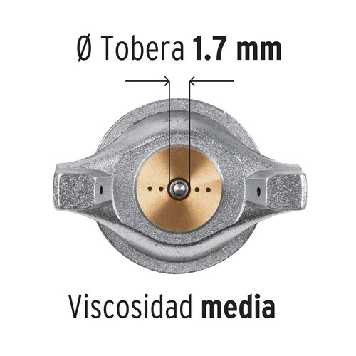 Pistola de gravedad LVMP vaso aluminio, 1.7 mm, Truper