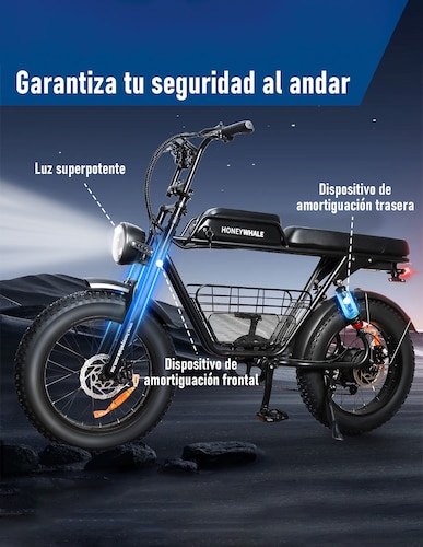Bicicleta Eléctrica Honey Whale K7 Negro