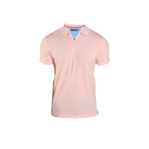Playera tipo Polo para hombre con zipper Color rosa
