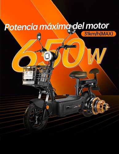 Motobici eléctrica Honey Whale U1S Negro.