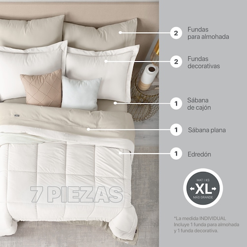 Cama Queen Size Set Edredón King Size +Fundas De Almohada