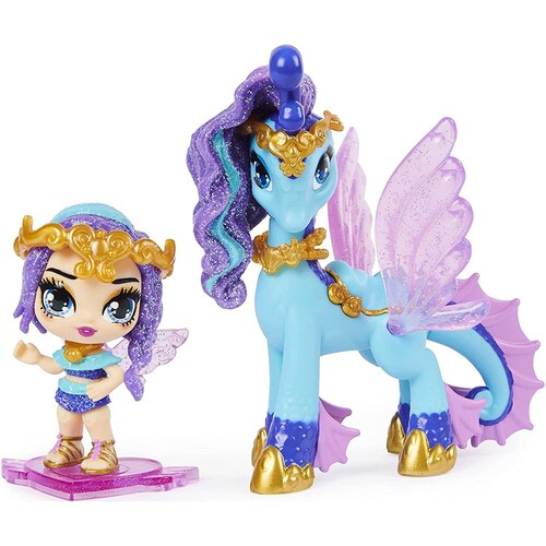 Hatchimals Pixies Riders Azul Alas Azul Gema Amarilla.