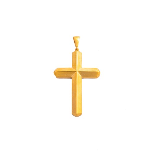 Cruz Lisa Oro Italiano 14 Kilates. Oro Fino Joyería..