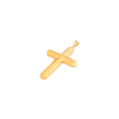 Cruz Lisa Oro Italiano 14 Kilates. Oro Fino Joyería..