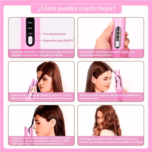 Rizadora Para Cabello Profesional Automática Cerámica 32mm.