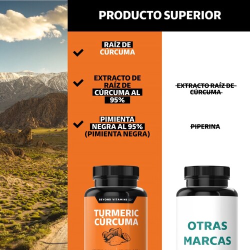 Turmeric Cúrcuma Con Extracto Al 95% y Pimienta Negra Al 95% - 150 Cápsulas