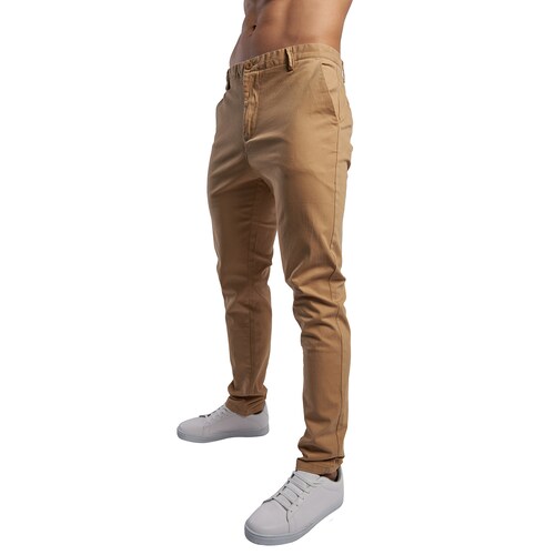 Pantalon de Gabardina Para Hombre Comodo Color Beige.