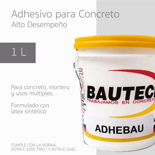 Adhesivo Para Concreto Mortero Y Usos Múltiples Adhebau De 1 Lt.