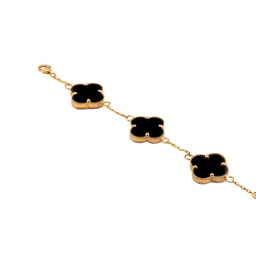 Pulsera Trébol Oro 14 Kilates. Oro Fino Joyería..