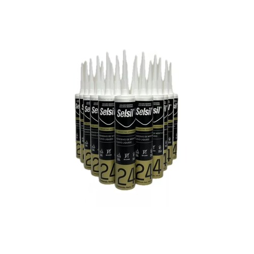 Sel24 Adhesivo De Montaje Clavo Liq Selsil 300 Ml Caja 25 Pz.