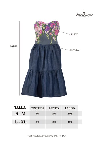 Vestido de dama A ÁNGELOZANO tipo corset, escote corazón con telar rosa, de mezclilla, AL-W60.
