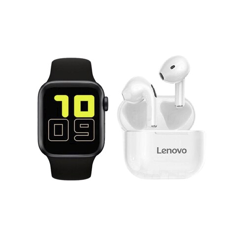 Audífonos Lenovo LivePods LP40 Blanco+Smartwatch T500.