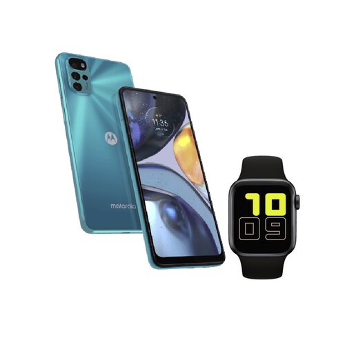 Motorola G22 4/128GB Azul+ Smartwatch T-500.