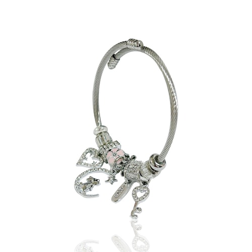 Pulsera tipo Pandora Rabbit con charms.