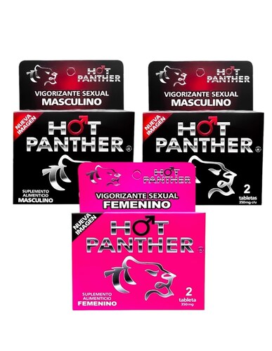 6 Pastillas Hot Panther (Hombre, Mujer) - Estimulador de la Potencia Masculina y Femenina.