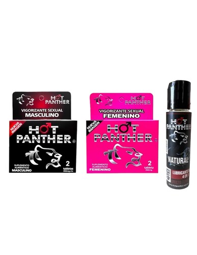 Combo 4 pastillas Hot Panther (Hombre, Mujer) más lubricante intimo - Estimulador de la potencia Femenina y Masculina.