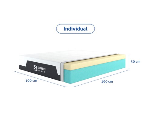 Colchón Black ( Individual ) De Memory Foam En Caja