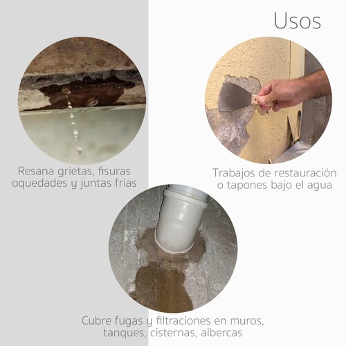 Mortero Obturador Instantáneo Para Filtraciones Bauplug 5kg.