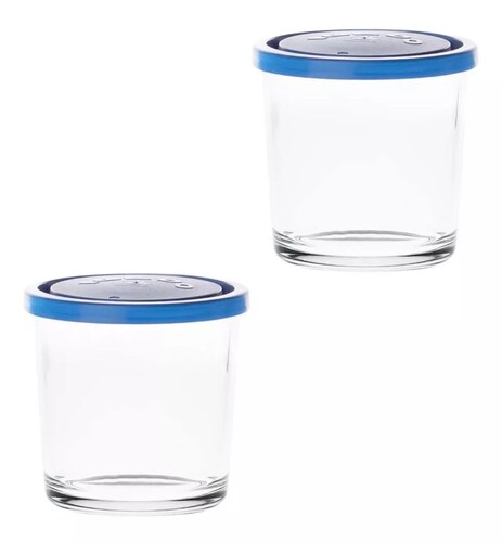 Igloo Juego De 2 Contenedores De Vidrio Con Tapa Azul 500ml