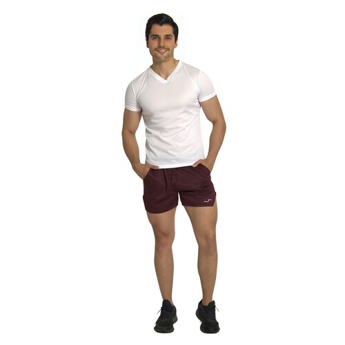 Playera Deportiva Manga Corta Cuello V Color Blanca Para Hombre CHB Chili Beans Clothing Co..