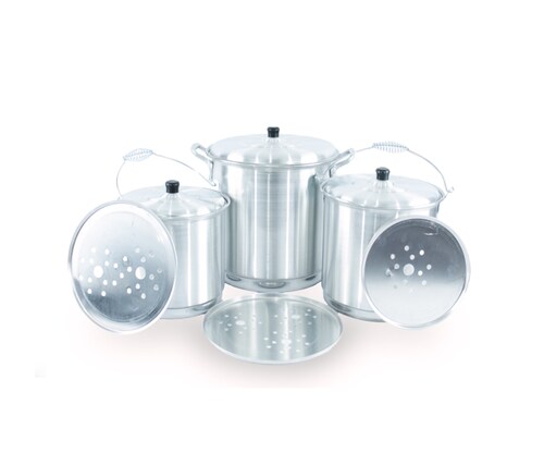 Juego Trébol Vaporera Y Ollas De Aluminio.