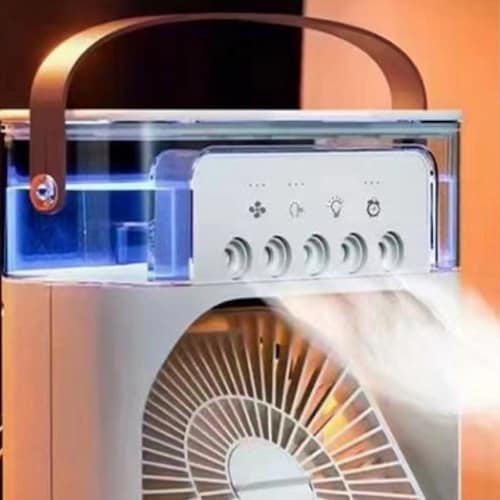 Ventilador de Aire Acondicionado Portátil Tanque de Agua USB con Luz LED.