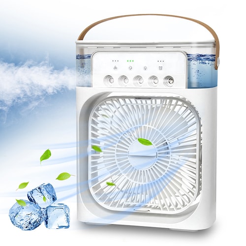 Ventilador de Aire Acondicionado Portátil Tanque de Agua USB con Luz LED.