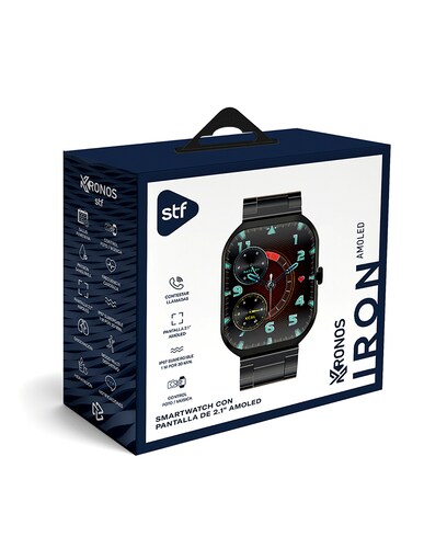 Smartwatch Stf Kronos Iron Con Pantalla AMOLED 2.1" y Correa Métalica.